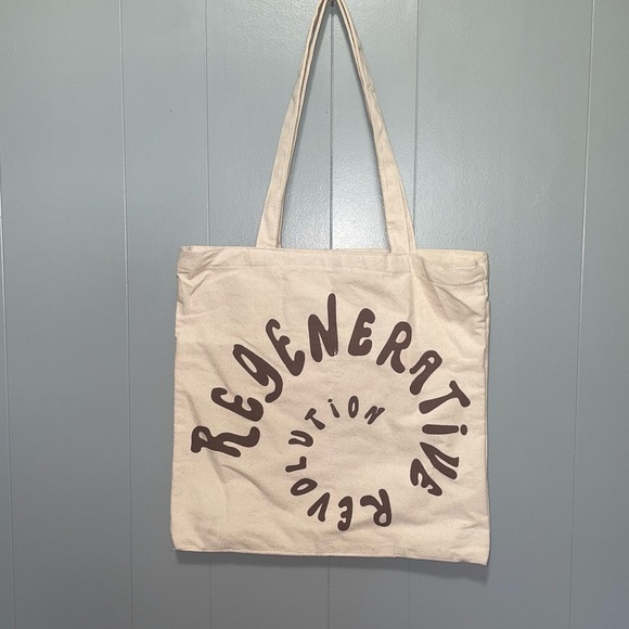 Christy Dawn Regenerative Revolution Canvas Tote Bag Cream and Brown - Picture 2 of 5